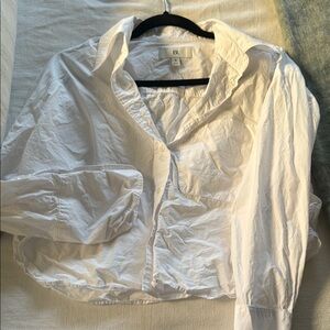 Banana Republic Cotton Poplin Cropped Button Up